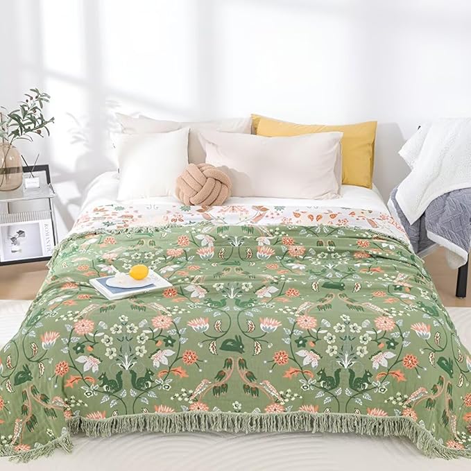 100% Boho Throw Blankets for Bed, Woven Blanket for All Season, Reversible Cozy 90"x98" Premium Soft Decorative Blankets for Couch Sofa Picnic Travel