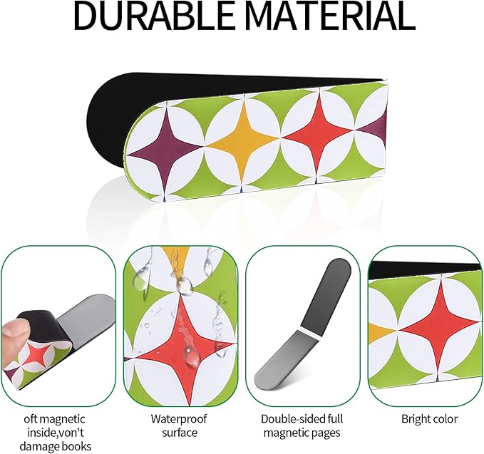 36 Pcs Magnetic Bookmarks for Women Men, Cute Magnet Bookmark Clips, Magnetic Book Marks for Reading, Colorful Paper Page Book Markers Bulk for Office Teacher Library