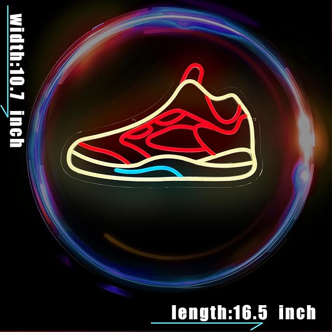 Track Shoe Neon Sign for Wall Decor,Dimmable LED Neon Light Sign for Bedroom Man Cave Sport Wall Art, Boy Birthday Gift, Room Decor