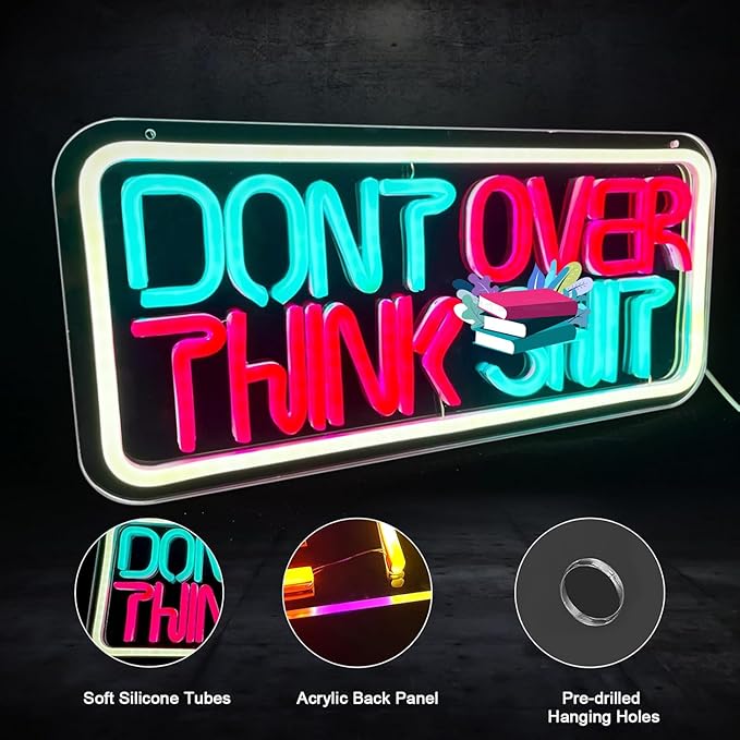 Neon Signs for Wall Decor, Bright Dimmable Led Lighted Up Sign for Office Wall Art Bedroom Birthday Party Gifts Man Cave Living Room Kids