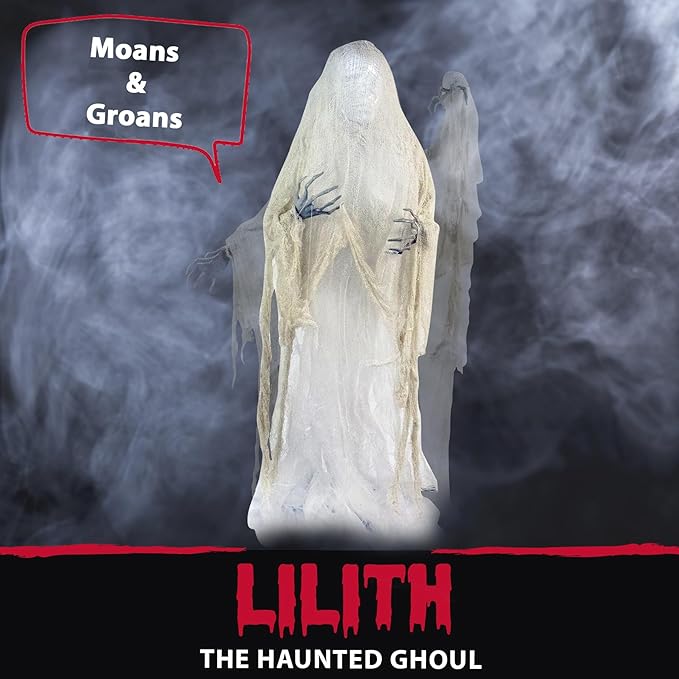 Haunted Hill Farm 67" Hanging Ghost Halloween Animatronic