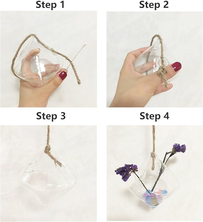 Glass Propagation Station Wall Hanging Glass Planters Wall Flower Vases Glass Terrariums Glass Plant Hanger Wall Vases 3 Pieces Indoor Hydroponic Decor