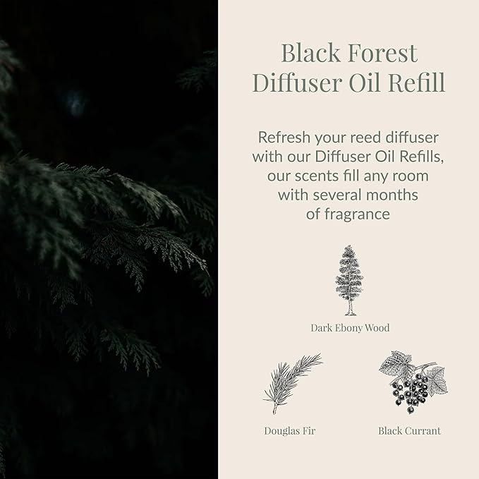 Archipelago Botanicals Black Forest Reed Diffuser Oil Refill, Home Fragrance Oil for Diffuser, Long-Lasting Natural Home Fragrance, Diffuser Oil Scents, 7.85 Fl Oz
