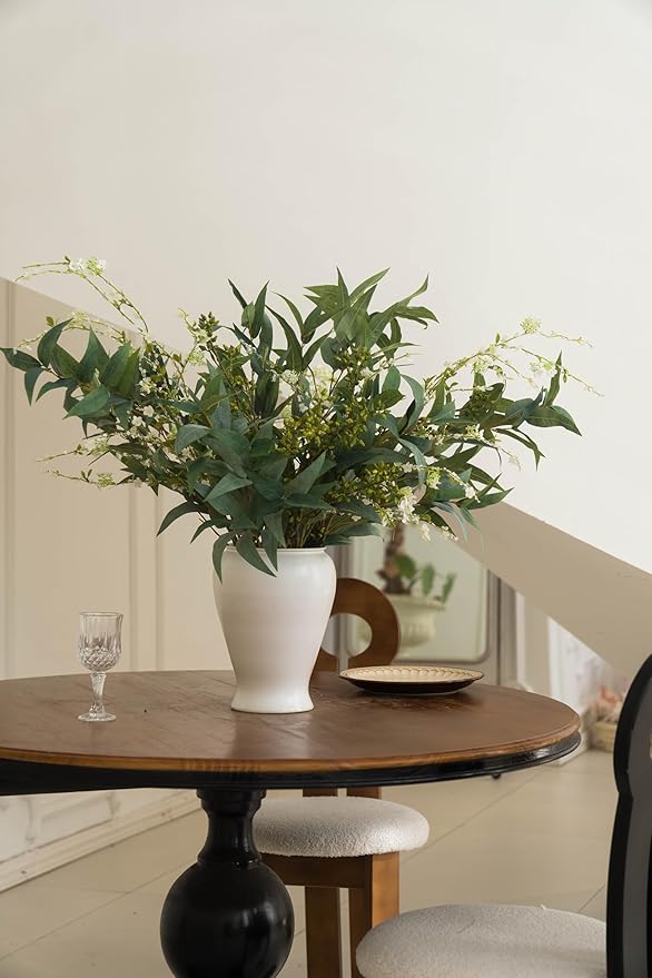 MISSPIN Artificial Flowers with Greenery Stems Faux Plants Indoor Branches for Tall Vase Ultra-Realistic, 9 Pcs Wedding Centerpieces, Home Decor & DIY Bouquets