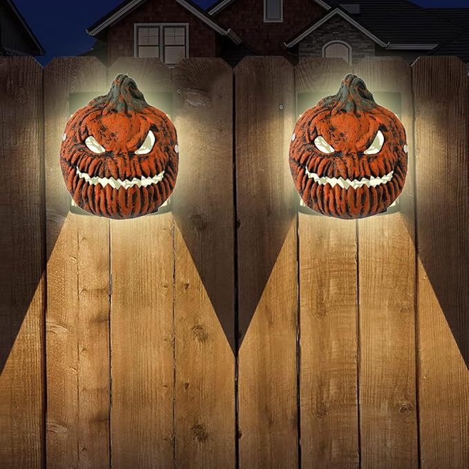 Halloween Decorations Outdoor Pumpkin Light Covers, 2 Pcs Halloween Porch Light Covers for Front Door, Garage, Outdoor