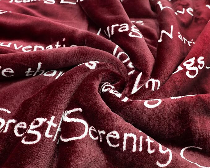 WOLF CREEK BLANKET - Compassion Blanket (Brand)- Strength Courage Super Soft Warm Hugs, Get Well Gift Blanket Plush Healing Thoughts Positive Energy Love & Hope (Burgundy, 50 x 65 Sherpa)