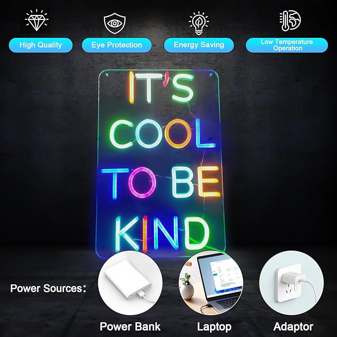Neon Signs for Wall Decor,Bright Dimmable Motivational Quotes LED Neon Sign for Inspirational Office Home Bedroom Wall Decor Baby Kids Room Shower Gifts Birthday Party
