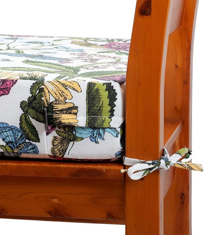 FUNHOME Outdoor Cushion Covers 24 x 22 x 4 inch,Set of 2,Replacement Seat Cushion Cover for Patio Furniture Chair,Water Resistant,Fade-Resistant Slipcover Only,No Insert(Butterfly Flower)