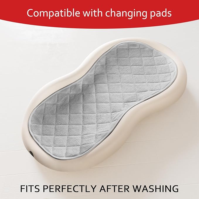 Quilted Thicker Changing Pad Liner 3 Pack Waterproof, Fit for Changing Pad Liners are Warm On a Baby's Back Non-Slip Design Reusable Pads Machine Washable, Grey