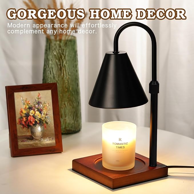 Modern Candle Warmer Lamp 2 Pack, Dimmable Candle Lamp Warmer with Timer, Birthday Gifts for Women Who Have Everything, Gifts for Mom, Adjustable Mens Candle Lamp, Cozy Living Room Bedroom Decor,Black