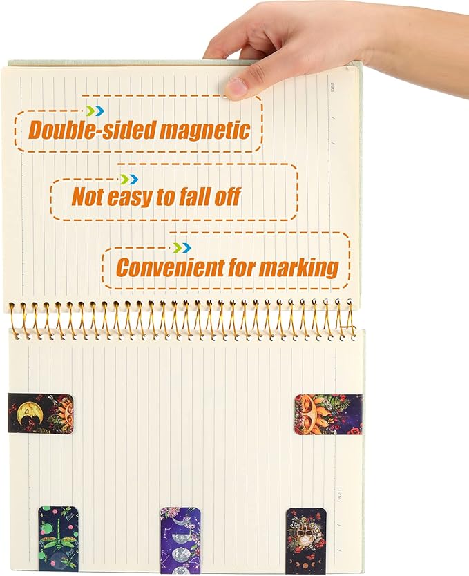 30 Pieces Magnetic Bookmarks Tarot Magnet Page Markers Multi Insect Magnet Bookmark Clips Magnetic Page Clips Assorted Book Marks Set for School Students Teachers Reading Supplies (3.94 x 1.18 Inches)