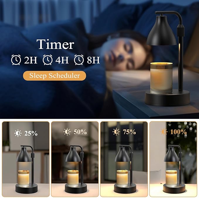 Vaincre Electric Candle Warmer Lamp with Timer and Dimmer, Candle Melt Light with 2 Bulbs, Gifts for Women