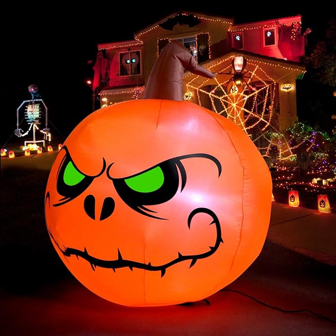 Sizonjoy 4 Ft Halloween Blow up Inflatable Pumpkin Decoration-Lighted Halloween Inflatables for Home Yard Garden Indoor and Outdoor Halloween Decoration Outdoor