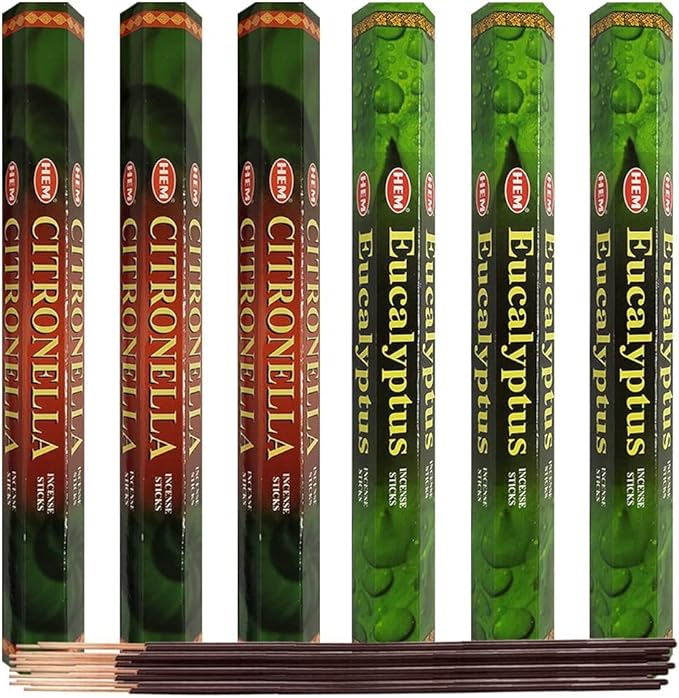 Citronella & Eucalyptus Incense Sticks & Holder Bundle Variety Pack from Hem Trumiri Insense Insence