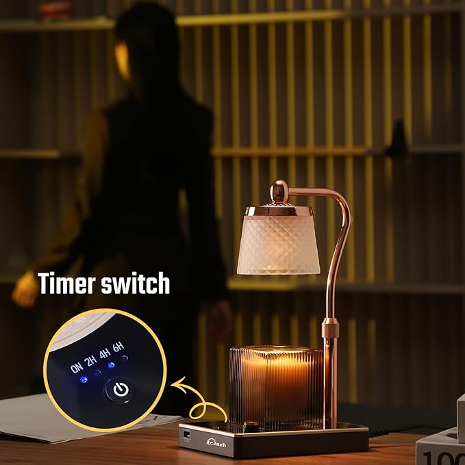 Candle Warmer Lamp with Timer and Dimmer, with USB Port Adjustable Height, Birthday Gifts for Women, Festival Gifts, Modern Home Decor as Gift for New Home
