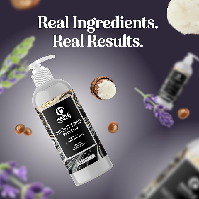 Luxury Nighttime Bubble Bath for Women - Aromatherapy Sleep Bath Soak for Women Relaxing and Nourishing Vegan Formula with Lavender Essential Oil and Shea Butter - Sulfate Paraben and Phthalate Free