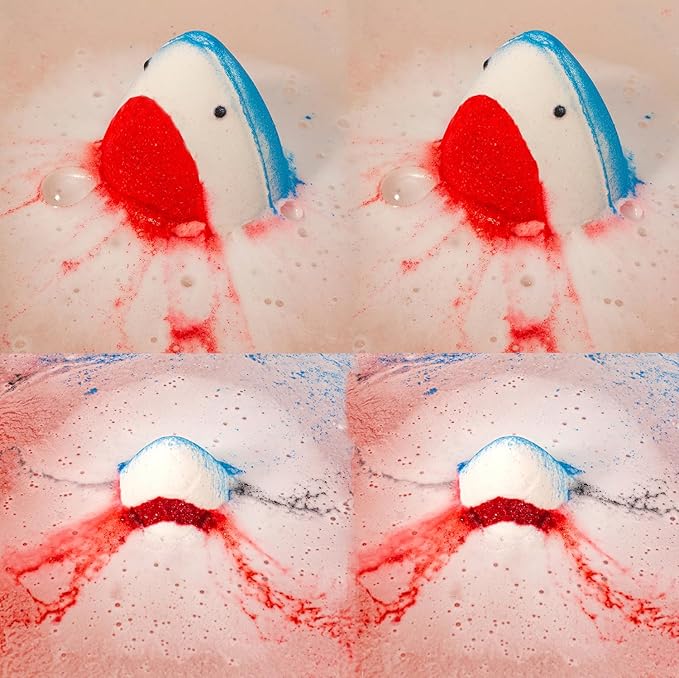 Shark Bath Bombs for Kids with Surprise Inside SEA Animals - Natural and Safe Bath Bombs Gift Set for Girls & Boys - Multicolored Organic Bubble Bath.