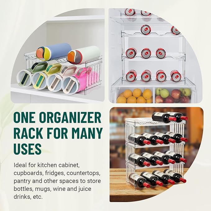 Water Bottle Organizer for 12 Stanley Cup, Kitchen Organizers and Storage for Owala Stanley Cup Accessories, Stackable Kitchen Storage Organization for Cup Mugs Bottles