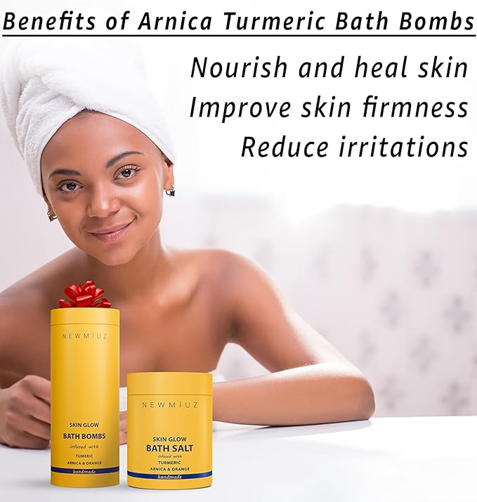 Natural Bath Bombs Luxurious Bath Foam Gift for Dry Skin Hydration Moisturizing Turmeric Arnica Orange Essential Oil Infused for A Blissful Experience