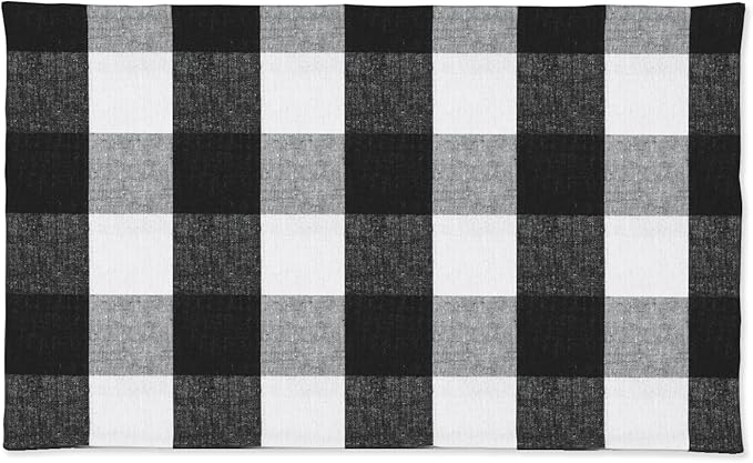 Black & White 2 Side Cotton Buffalo Check Placemats Set of 4 Heat Resistant Dining Table Place Mats for Kitchen Table, 12 x 18 inches