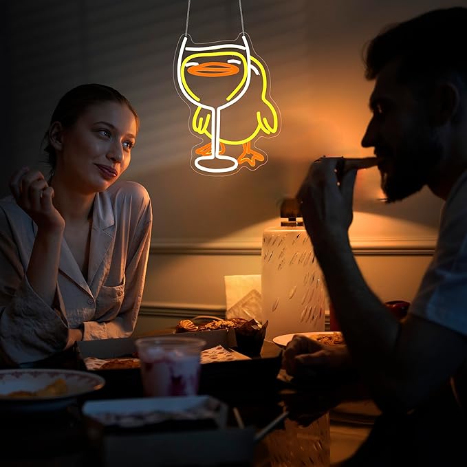 Neon Sign, HSJNJKFU Duck Neon Signs for Wall Decor LED Neon Light for Room Party Decor Beer Bar Signs for Man Cave - LED Neon USB Powered