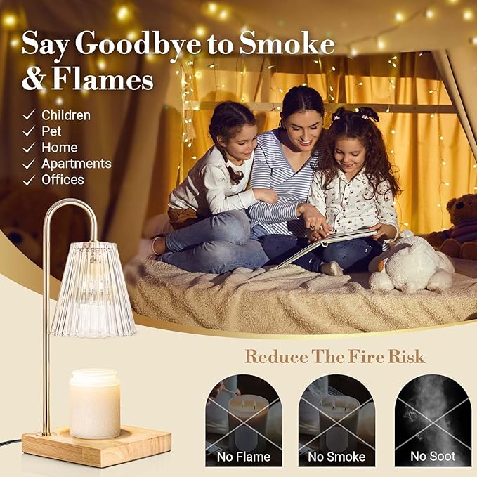 Candle Warmer Lamp with Timer Dimmer, Graduation Gifts for Her, Birthday Gifts for Mom Women Friend Sister, House Warming Gift New Home Decor, Wax Melt Warmer with 2 Bulbs for Jar Candles