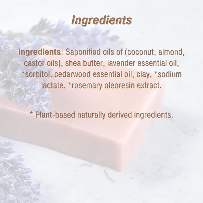 All Natural Soap For Women & Men | Lavender Soap | Handmade Soap | Natural Body Soap | Vegan Soap | Coconut Soap Bar | Chemical Free Natural Soap | Essential Oil Soap |Artisan Soap |Lavender Hand Soap