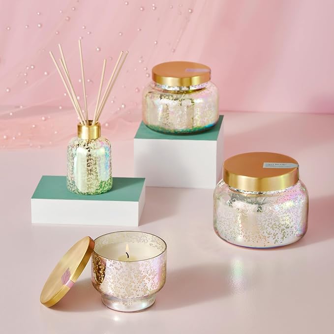 Capri Blue Reed Diffuser - Reed Diffuser Set Includes Scented Oil, Sticks, and Mercury Iridescent Glass Bottle - Home Decor Room Fresheners - Volcano (5.7 fl oz)