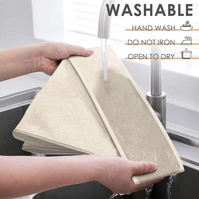 3 Pack Bra Underwear Drawer Organizer Dividers, 26 Cell Fabric Foldable Dresser Closet Organizers and Storage Boxes for Baby Clothes, Bra, Socks, Underwear, Ties (5+5+16 Slots, Beige)