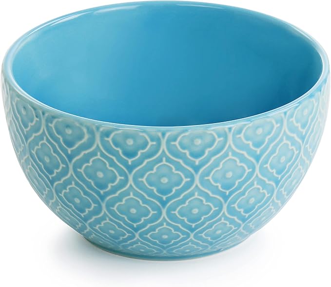 Elama Aqua Lily 16 Piece Luxurious Stoneware Dinnerware with Complete Setting for 4