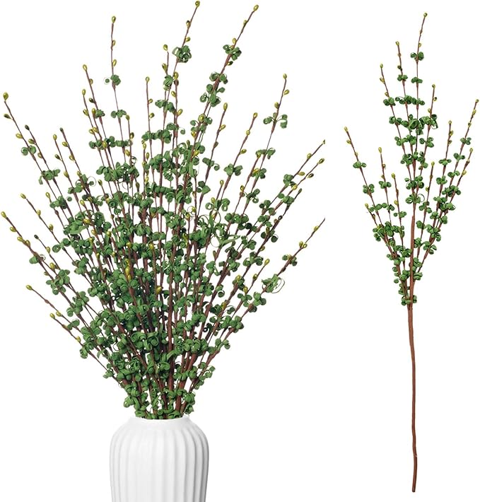 5 Pcs 29.5" Long Jasmine Fake Green Flowers Dry Branches for Home Office DIY Floral Art Plant Wedding Table Centerpieces Yard Summer Outdoor Party Decoration