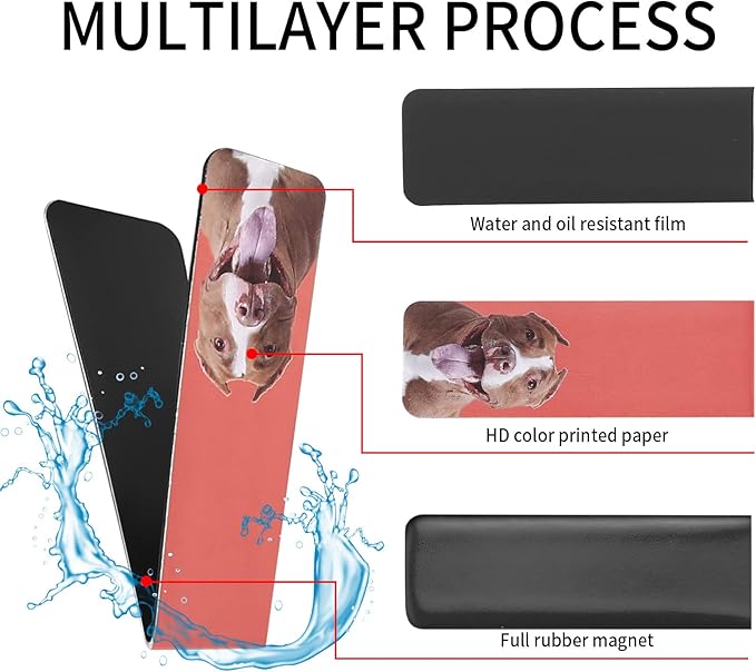 30 Pcs Magnetic Bookmarks, Cute Dogs Cats Page Markers Magnetic, Puppy Pets Animals Magnetic Page Clips Bookmarks for Students Teachers School Home Office Reading Bookmarks (Cat and Dog)
