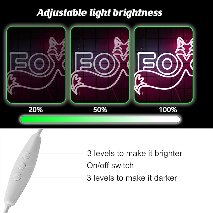 Fox Cute LED Neon Sign For Home Bedrooms Children's Room Game Room Bars Party Club Office Art Wall Decorations A fox gift for a girl