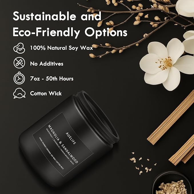 Scented Candles Set | Masculine Candle for Father's Day, Soy Candles Gifts for Men, Home Scented - 4 Pack Aromatherapy Candle - Scent of Vintage Oak/Cedar Oakmoss/Magnolia & Sandalwood/Pine & Clove