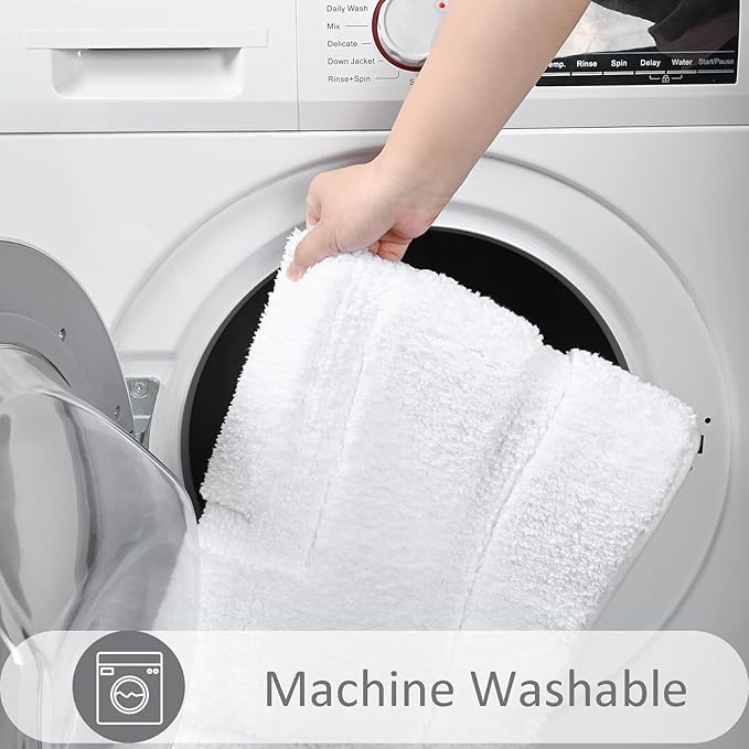 HOMORE Bathroom Rug 24x48 Inch Soft Absorbent Bathroom Runner Rug, Washable Bath Rugs Long Non Slip Bath Mat for Shower Tub,White