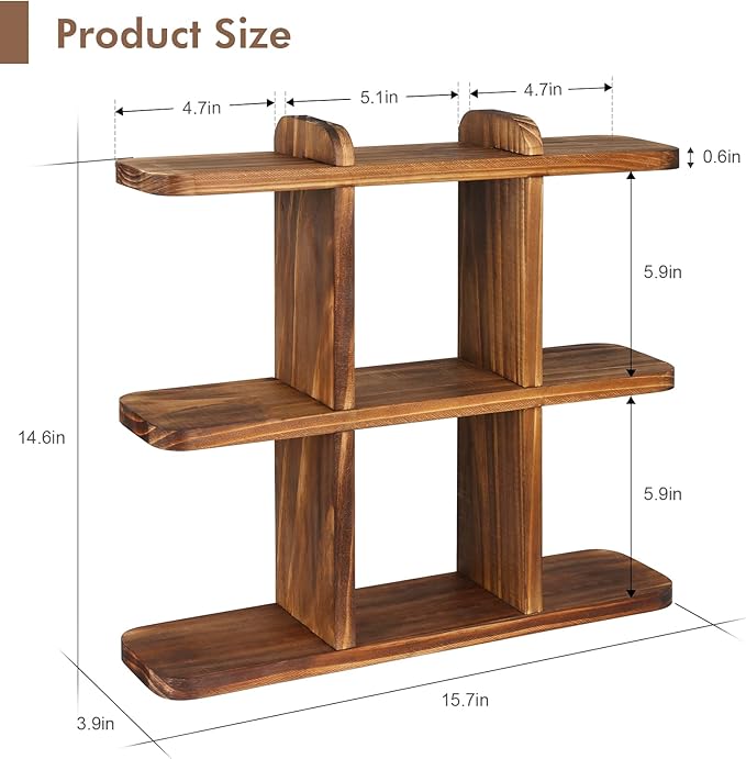 Ufine Wood Succulents Plant Stand Windowsill Plant Display Shelf Small Wooden Plant Stand for Desktop Carbonized Color