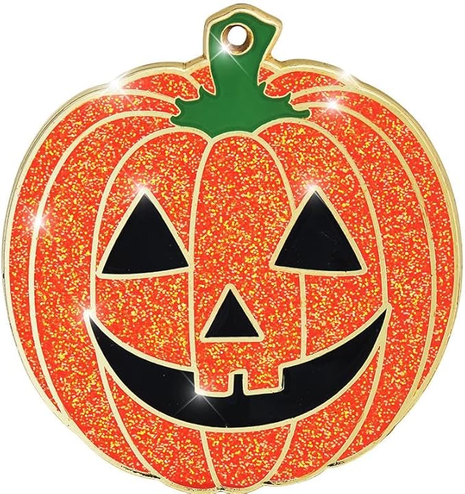 Halloween Pumpkin Medals - 2.25" Pumpkin Glitter Halloween Medal Awards Prime