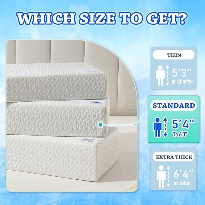 HARBOREST Ice Cube Cooling Pillow for Side Sleepers Memory Foam Side Sleeper Pillow Support Head & Neck for Pain Relief,12"x24"x5"