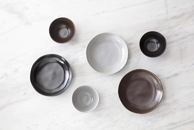 Fortessa Vitraluxe Dinnerware Heirloom Matte Finish Dinner Plate 10.75-Inch, Smoke, Set of 4