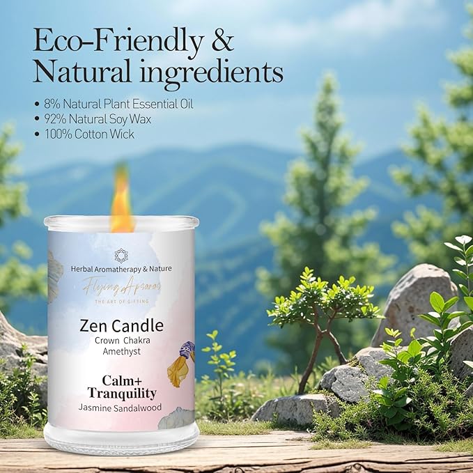 APSARAS Calm+Tranouility Scented Candles, Jasmine Sandalwood Aromatherapy Spring Candle Sets for Women Gift for Bathroom, Jar Non Toxic Soy Candles for Home Scented, 36 Hours Burn Time
