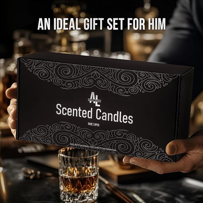Scented Candles Set for Men - 8 Pack Soy Jar Candle Gift for Fathers Day, Aromatherapy Candle Gifts for Dad & Boyfriend, Masculine Fragrance Candle Scented for Home