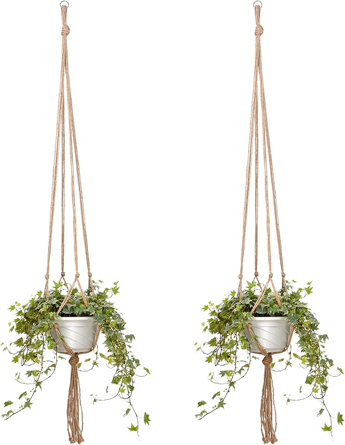 EBOOT 2 Pack 48 Inches Large Macrame Plant Hanger Rope to Hang Flower Pot Plant Holder for Indoor Outdoor Decorations, 4 Legs