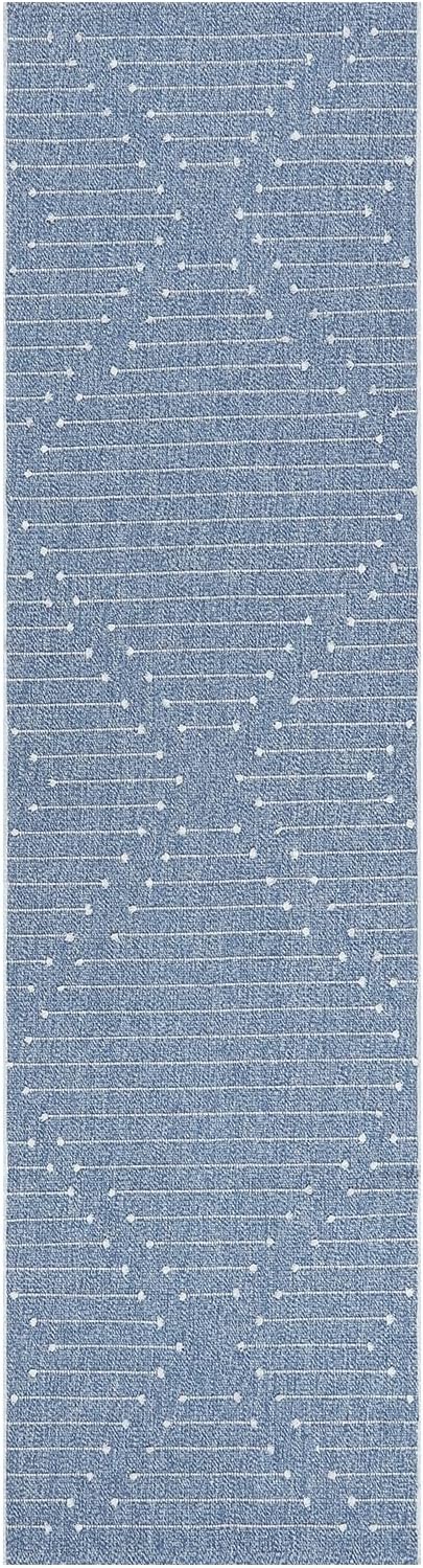 LIVEBOX Blue Runner Rug for Kitchen, 2'x8' Boho Washable Rug Runner for Hallway,Moroccan Cotton Long Entryway Area Rug Indoor Carpet for Bedroom Laundry Doorway Entry
