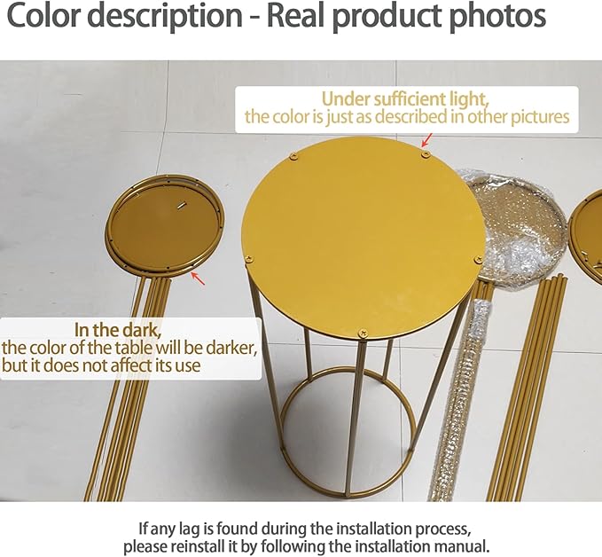 Height 17.7 in Pedestal Tables Stand for party - Small Gold Side Table,Display Set Flower Stand for wedding Birthday party ,Plant Stand,Home Patio Decor, 17.7" (H)*11(W)