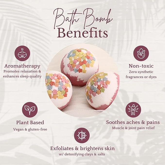 Bath Bombs for Women Spa Gift Set with Shea Butter Oils Sea Salt Relaxing Birthday Gift for Her Bubble Bath Skincare Relaxation Aromatherapy Gifts