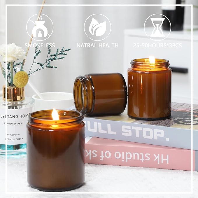 Navid 3pcs Candles for Home Scented Natural Soy Candles Large Jar Single Wick Candle 8 oz 45 Hour Burn Candles Best Mom Dad Gifts, Funny Birthday Mothers Day Thanksgiving & Christmas Gifts, HY+3+MX
