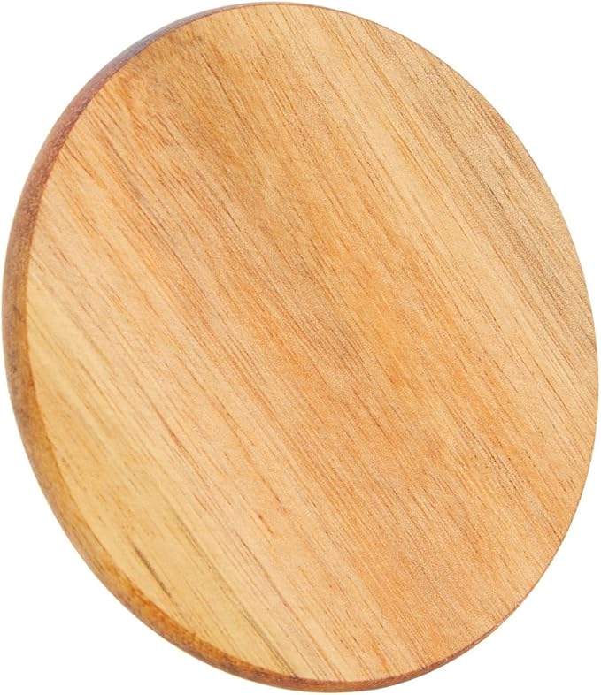 8 Pack Round Acacia Wood Coasters for Coffee Table - Wooden Coasters for Drinks, Dining Table, Bar (4 in)