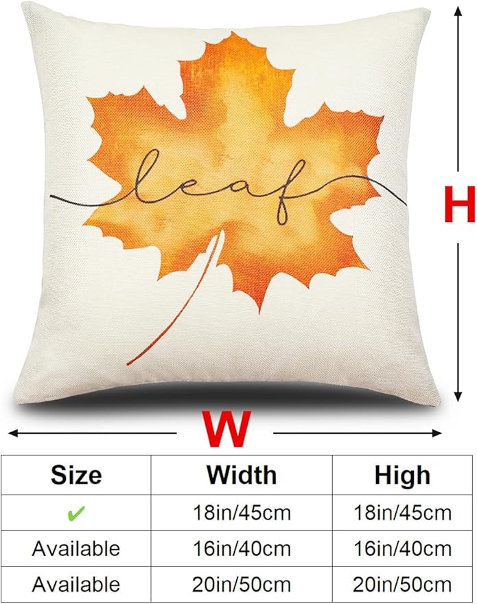 TOYPOPOR Fall Decorations Pillow Covers Double-Side Printing 18'' x 18'' Set of 4, Pumpkins Thankful Blessed Buffalo Plaid Fallen Leaves Thanksgiving Throw Cushion Cases for Outdoor Indoor Home Decor