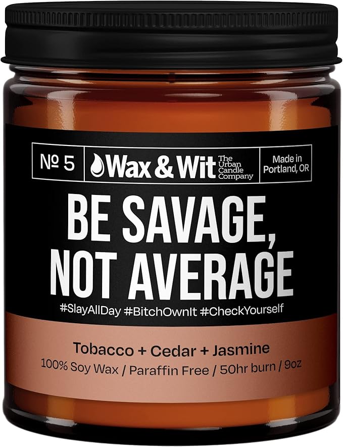 Wax & Wit Funny Soy Candle Gift for Women - Humorous, Aromatherapy Soy Wax Candle, Ideal for Housewarming, Coworker, Birthday – Cedar, Jasmine - 9oz