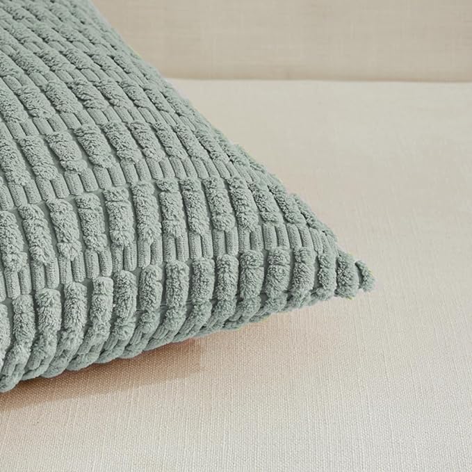 Fancy Homi 4 Packs Decorative Throw Pillow Covers for Living Room Couch Bed, Modern Farmhouse Boho Home Decor, Accent Cushion Case (16 x 24-Inch, Grey Blue)